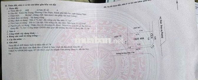 Lô đất 2 mặt tiền kiệt ôtô, sát đường chính, cách Phố Cổ Hội An 600mét