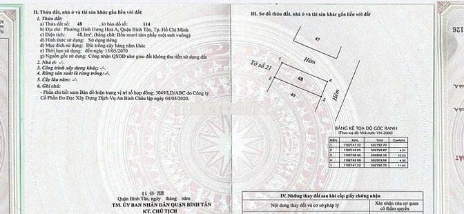 Đất 480/ Mã Lò 4x12.5 hẻm 5m 4tỷ 350 triệu hg Đông