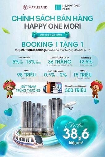 BÁN CĂN HỘ HAPPY ONE MORI - 38,6TR/m2 - 054753629