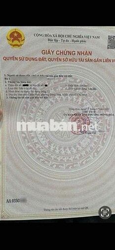 Đất 2 mặt tiền trước sau KDC Châu thới, phường Bình An Dĩ An