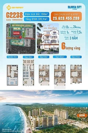 Bán biệt thự Vũng Tàu 592m2 xây dựng 1 hầm 4 tầng KĐT Sun Group 25 tỷ