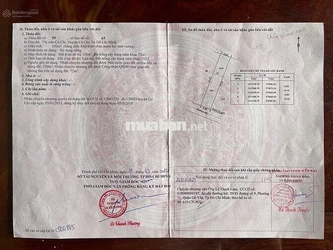 BÁN LÔ ĐẤT 192M2 NGAY BỆNH VIỆN ĐA KHOA CỦ CHI MỚI KHÁNH THÀNH, 730TR