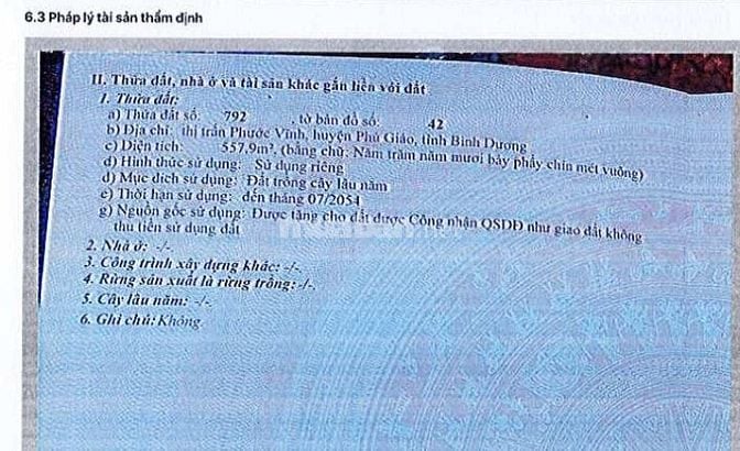 Đấu giá tài sản ngân hàng quốc tế Việt Nam tại Phước Vĩnh, Phú Giáo