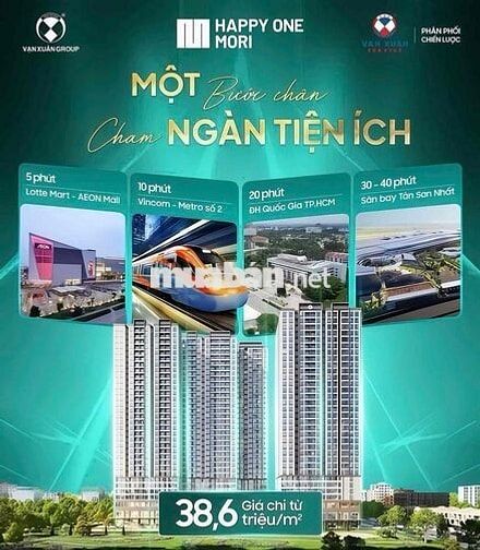🔥 CHỈ CẦN 300 TRIỆU – SỞ HỮU NGAY CĂN HỘ HAPPY ONE MORI