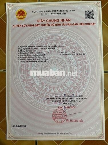 NGAY PHỐ PHƯỚC MINH DƯƠNG MINH CHÂU TÂY NINH GIÁ CHỈ 289TR