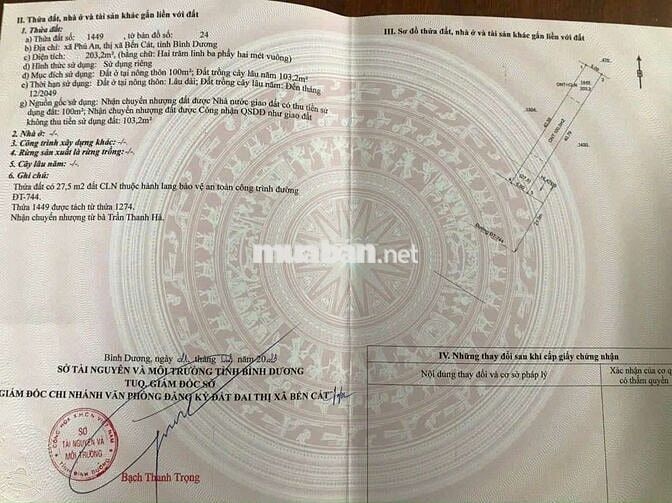 Chủ bán gấp đất mặt tiền đường Nguyễn Chí Thanh Phú An