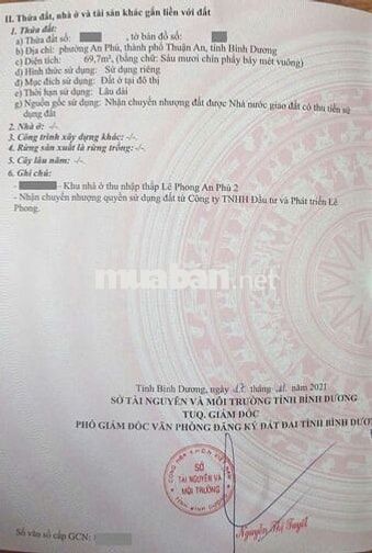 Đất kdc An Phú 2 phường An Phú Tp Thuận An