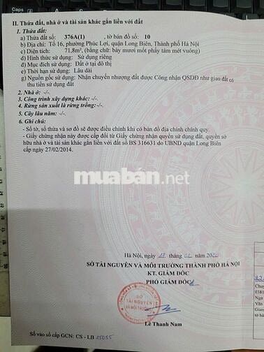 Chính Chủ Cần Bán Đất Phúc Lợi – Long Biên, Hà Nội Chính Chủ Cần Bán Đất Phúc Lợi – Long Biên, Hà Nội