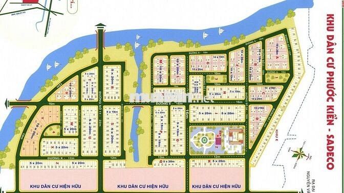Bán lô đất nhà phố KDC Sadeco Phước Kiển A 100m2 Giá 9.9 tỷ