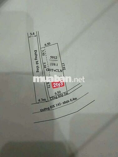 👉 Bán đất lô góc 2 mặt tiền ĐX142 P.Chánh Hiệp, TDM cũ giá 2.3 tỷ