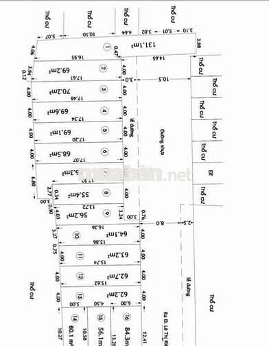 Bán 07 lô đất đẹp 4m x 18m. Hẻm nhựa 14m có vỉa hè Đường Thới An 16
