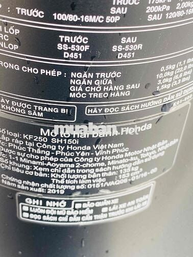 Honda SH 150 CBS Bs62 khoá Smartkey chính chủ ký