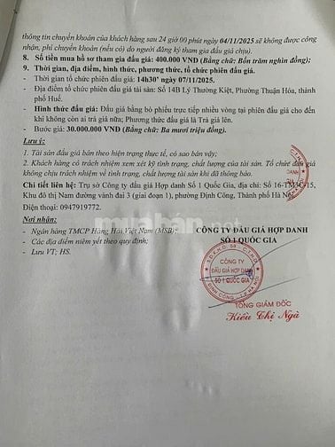 CÔNG TY ĐẤU GIÁ HỢP DANH SỐ 1 QUỐC GIA THÔNG BÁO BÁN ĐẤU GIÁ TÀI SẢN 
