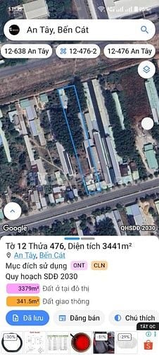 💥GIẢM 02 TỶ - 3.441m2, 22x157m Đất 2MT Hùng Vương - D8 KCN Rạch Bắp