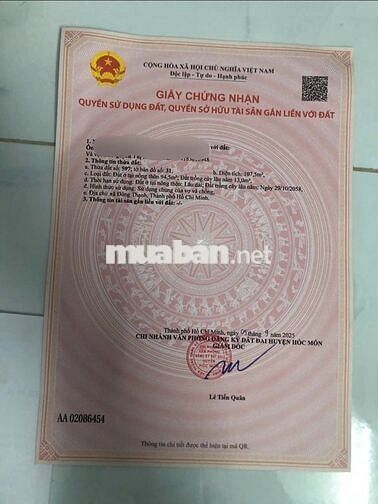 107.5m2 (Ngang 5m) ở Đông Thạnh, Hóc Môn, mặt tiền lớn - Chỉ 4.38 Tỷ