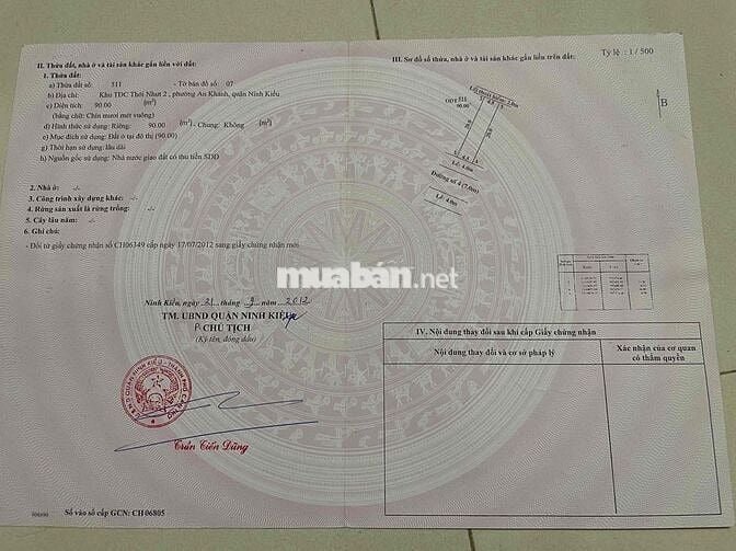 Chính chủ cần bán đất nền khu TĐC Thới Nhựt 2