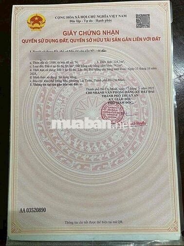 đất sổ riêng thổ cư. lô góc 2 mặt đường. Lái Thiêu.