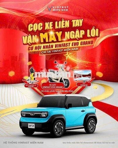 VF3 TRẢ TRƯỚC 40TR. CT CỌC XE NHẬN XE MÁY ĐIỆN