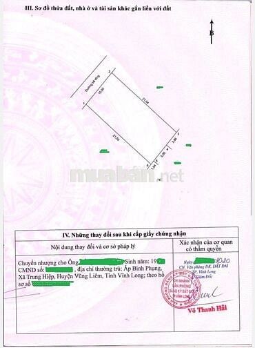Nền 10m x 21m thổ cư, nhựa 4m giáp cồn chim P. Tân Ngãi,  Vĩnh Long