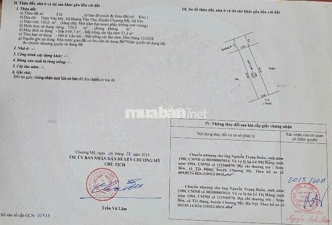 Chính chủ đứng tên sổ đỏ bán đất khu tái định cư sân Golf Sky Lake