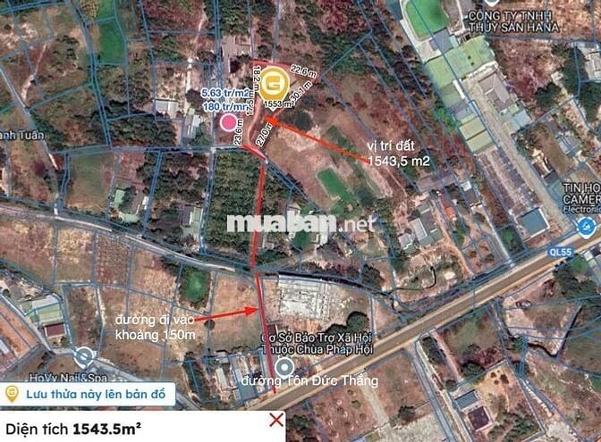 Chính chủ cần bán 1543,5m2 đất, nhà ở Tân Phước,La Gi,còn thương lượng