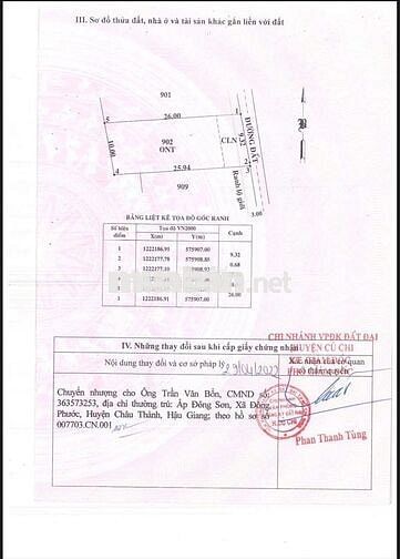 Khu dân cư Thái Mỹ - ngã 3 Trung Lập - Tỉnh lộ 7: 258m2 - Giá 1 tỷ 300
