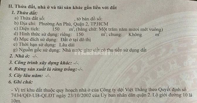 Bán lô góc  Võ Trường Toản, An Phú,  hai mặt tiền, 150m², giá tốt