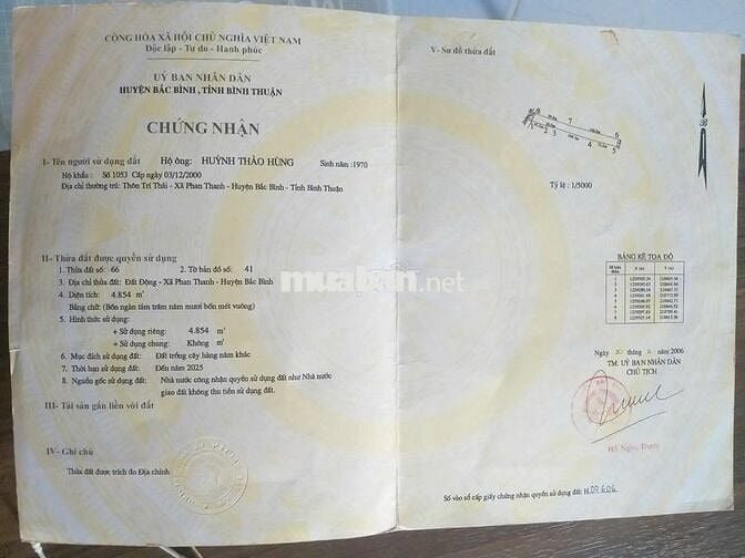 KẸT! BÁN ĐẤT BẮC BÌNH  4.854m2 -430 TR -Đất có Đường ,gần KDC,QL1