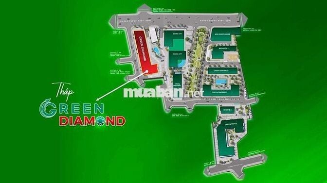 HOT!!! GIÁ TỐT TỪ CĐT GIÁ CĂN CUỐI 1PN - THÁP HOA HẬU GREEN DIAMOND
