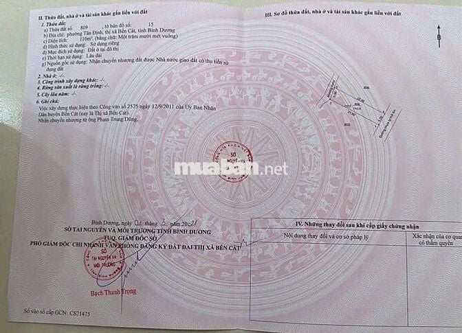 Chủ đất full thổ cư khu phố 3 Tân Định - Bến Cát ( Hòa Lợi mới )