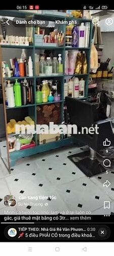 Sang lại tiệm tóc , đang kinh doanh có khách