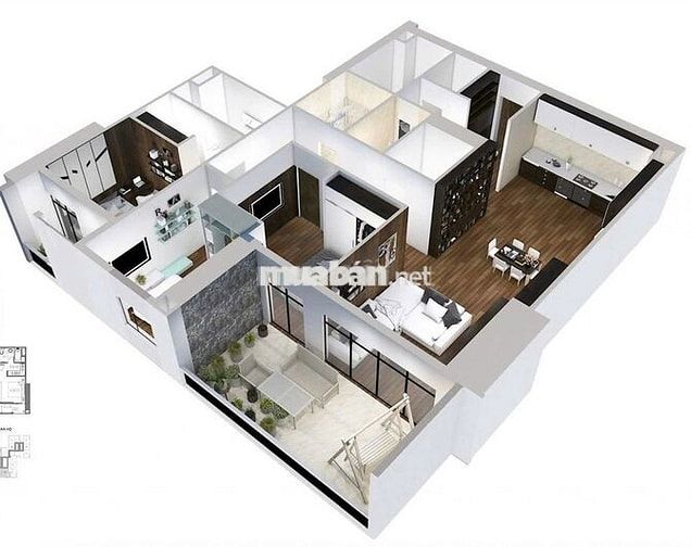 Căn hộ 135.26m²,  3PN + 1 phòng nhỏ, 2VS, Hà Đông, tòa HPC