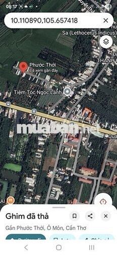 Đất full thổ cư 96m2,  kdc giáo viên Phước Thới,  Ô Môn