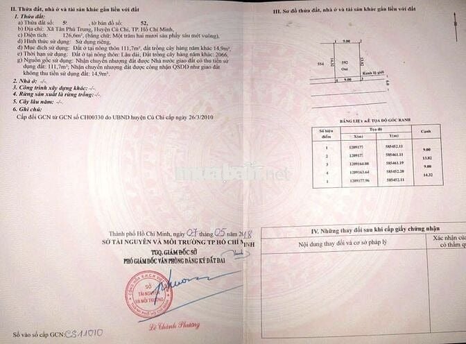 Bán lô đất Đ.Hồ Văn Tắng gần KCN Tân Phú Trung DT 127m2 giá 800tr SHR