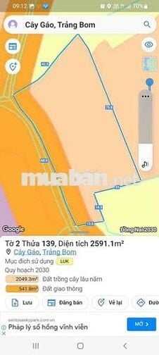 Bán nhanh lô đất 2.591m² Cây Gáo, Trảng Bom-Sổ Sẵn