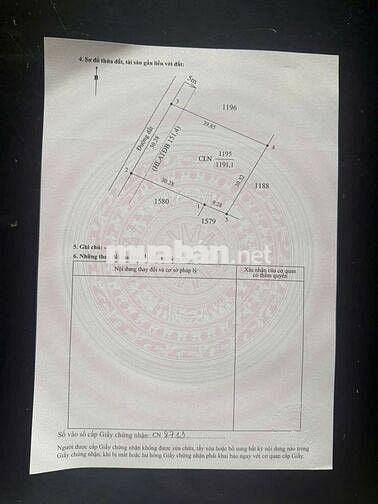 Chủ ngộp ngân hàng cần bán lô đất sào diện tích 1200m2
