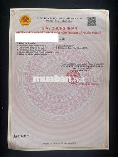 Chủ ngộp ngân hàng cần bán lô đất sào diện tích 1200m2