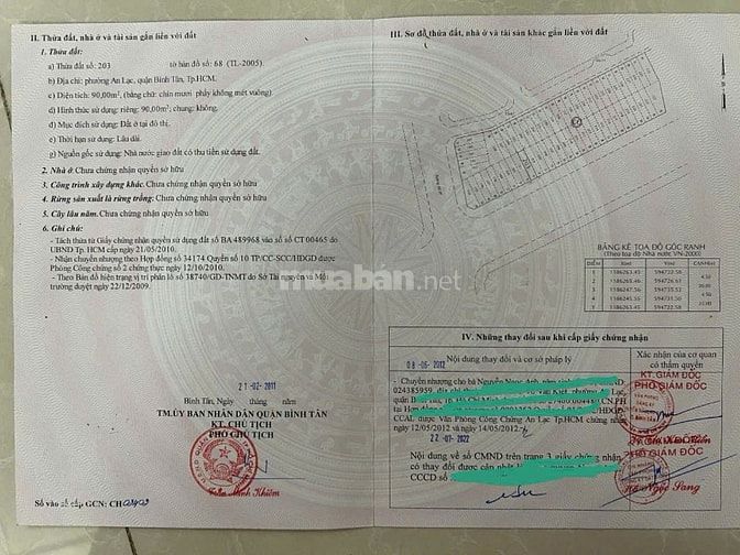 Bán nền đất 4,5x20m đường Võ Văn Kiệt, Phường An Lạc Bình Tân