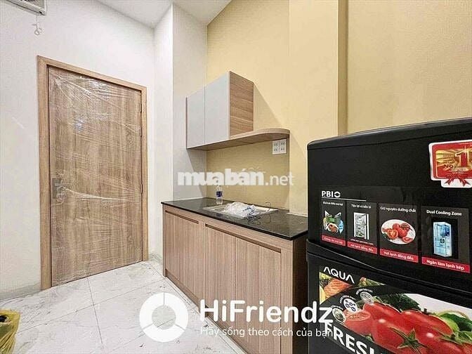 1 phòng ngủ tách bếp bancol sau full nội thất rộng 40m2