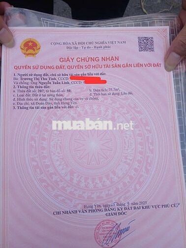 CẦN BÁN ĐẤT ĐÔNG CÁC ĐOÀN ĐÀO PHÙ CỪ