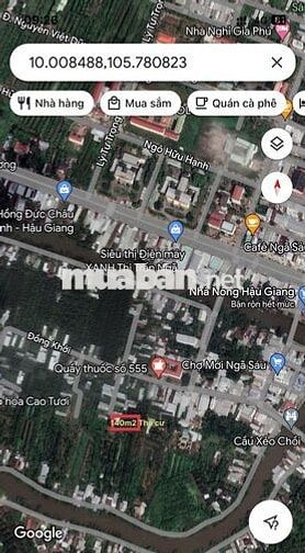 Bán Nền 140m2 Thổ Cư trung tâm thị Trấn Ngã Sáu, Châu Thành.