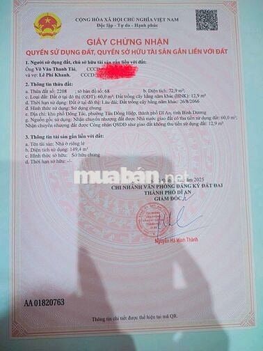 Nhà phố Hoàn Công gần chợ Dĩ An, tp Hồ Chí Minh