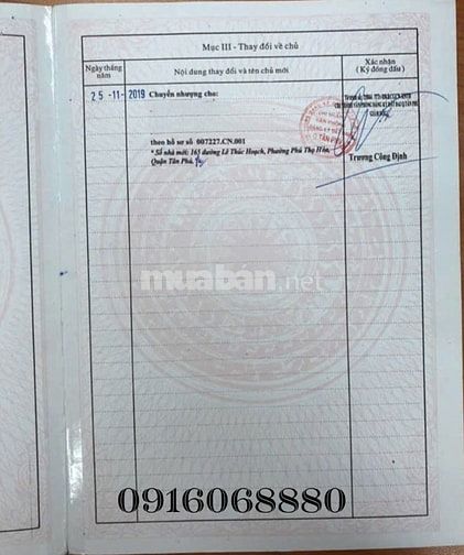 BÁN NHÀ MẶT TIỀN : 165 LÊ THÚC HOẠCH - P. PHÚ THỌ HÒA - Q. TÂN PHÚ