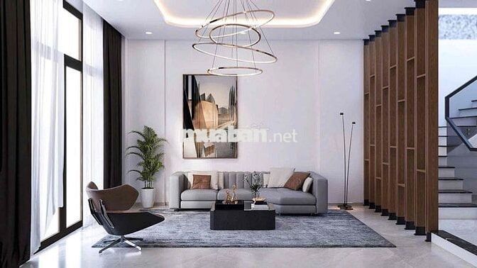 Nhà hoàn thiện 1 trệt 2 lầu thổ cư hoàn công khu dân cư đông đúc