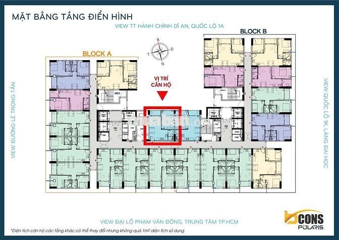 Chính chủ cho thuê căn 1PN Bcons Polaris liền kề Phạm Văn Đồng