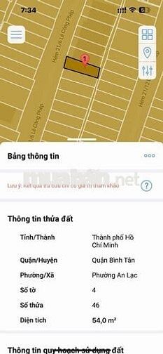 Cần bán đất thổ cư chính chủ diện tích 54m vuông