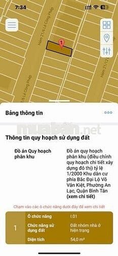 Cần bán đất thổ cư chính chủ diện tích 54m vuông