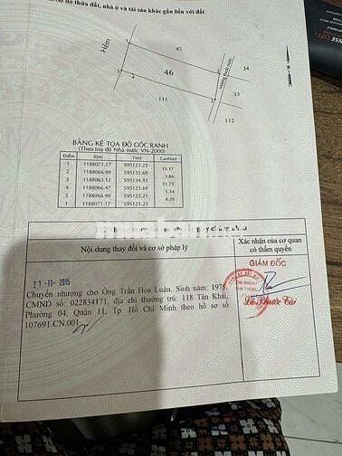 Cần bán đất thổ cư chính chủ diện tích 54m vuông