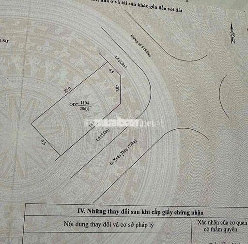 nền góc đẹp 9,5x23 đường Xuân Thuỷ, kdc Hồng Phát, N Kiều - 13 tỷ (TL)