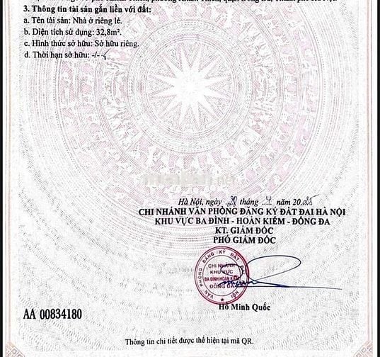 Nhà Đất ngõ cụt, cách mặt đường Khâm Thiên chục bước chân, sdcc + gdcc